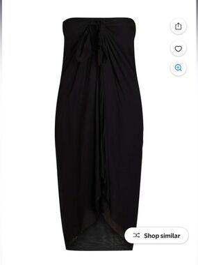 NWT Time and Tru Women's Black Pareo Wrap Swim Cover- One Size